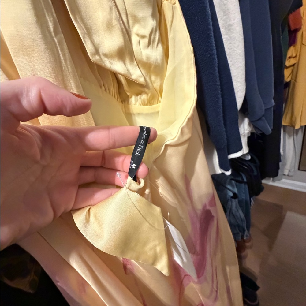 Abercrombie & Fitch Yellow and Pink Maxi Dress - Picture 6 of 7